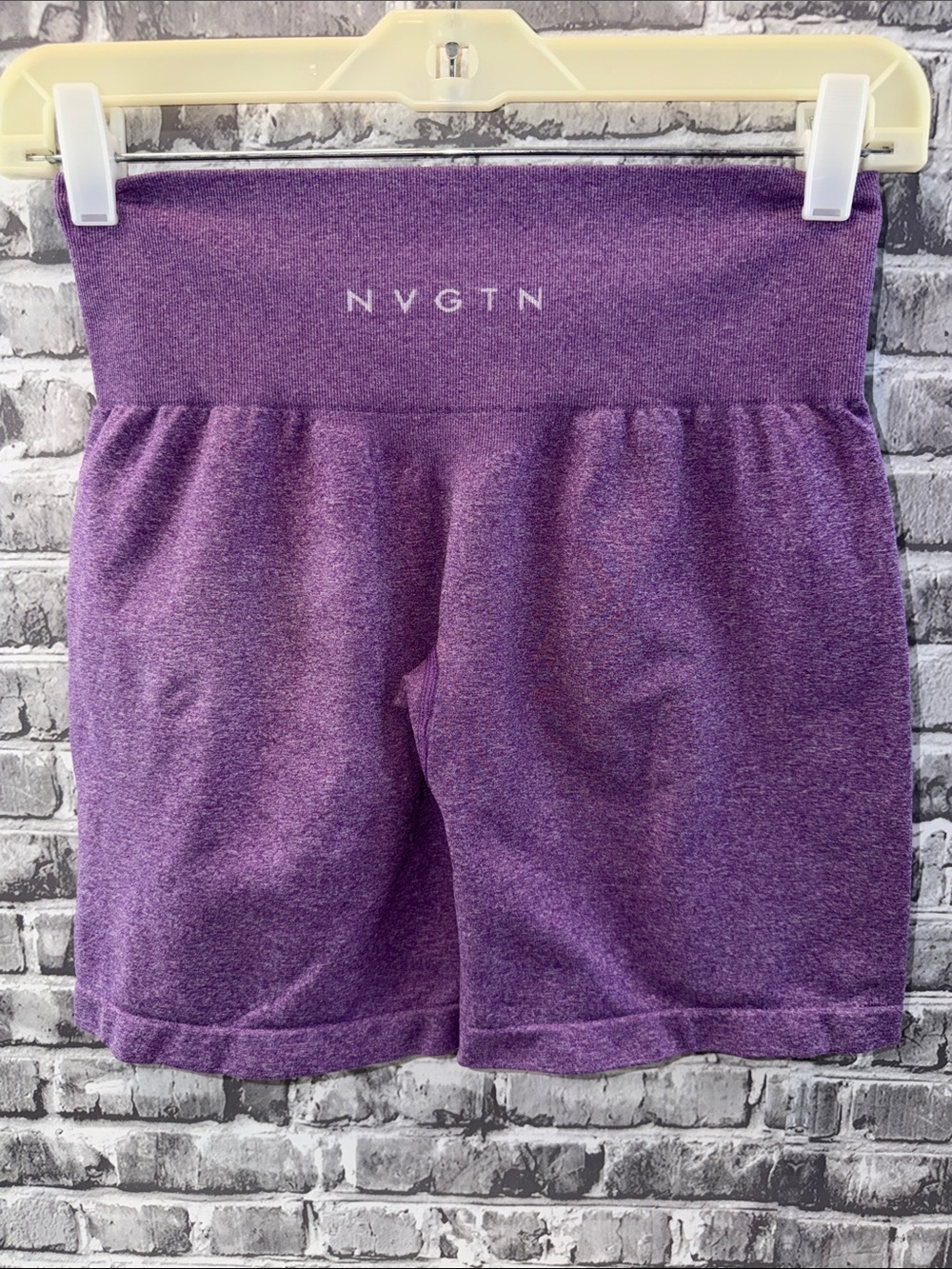 NVGTN Heathered Purple High-Waist Athletic Shorts